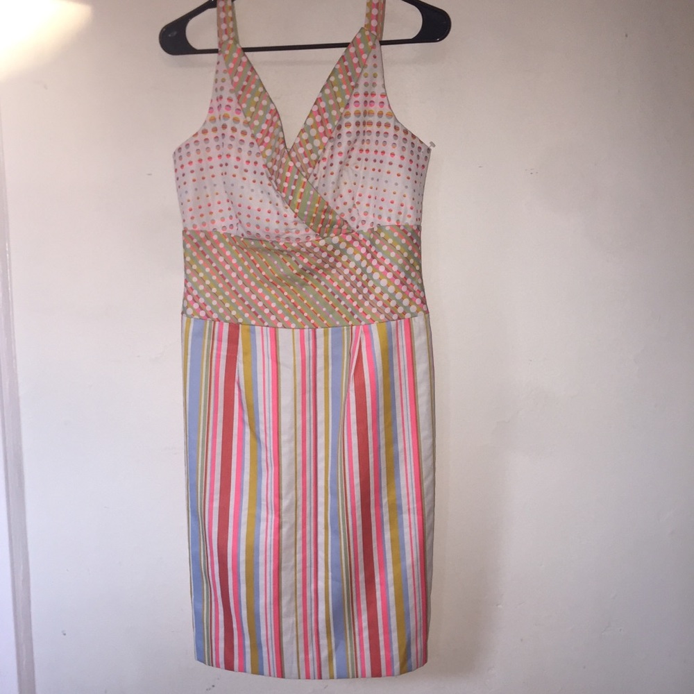 Flores & Flores Women's White/Pink/Yellow Dress 8